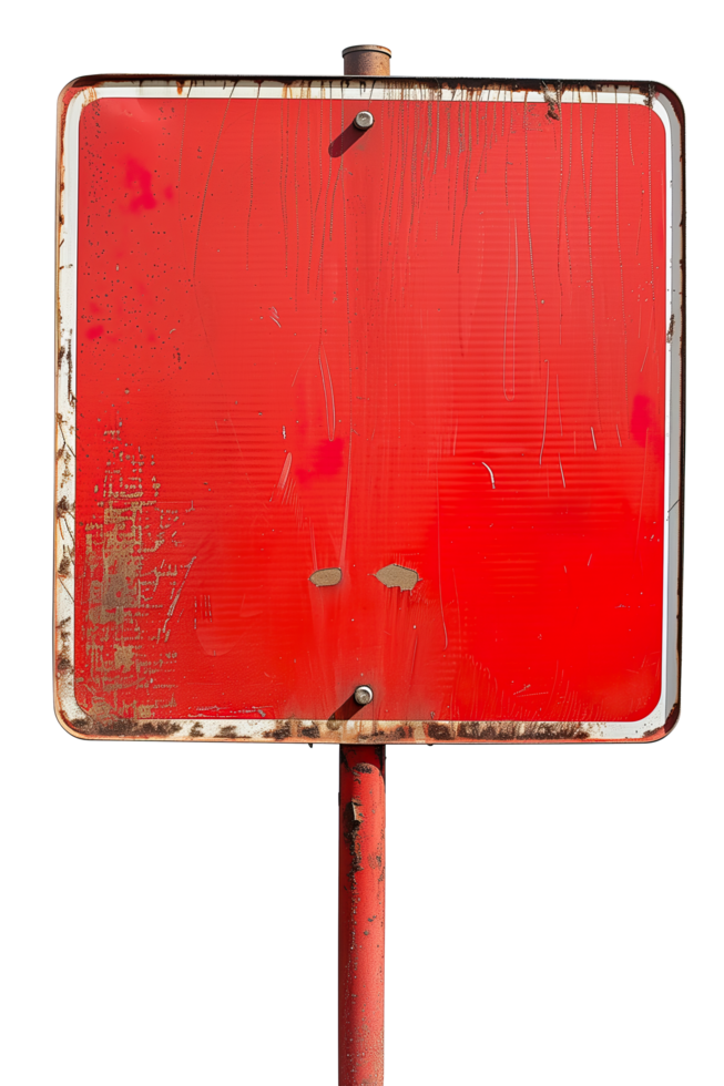 Red empty road sign cut out image png