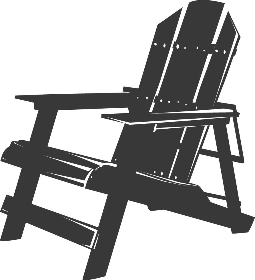 silhouette beach chair full black color only vector