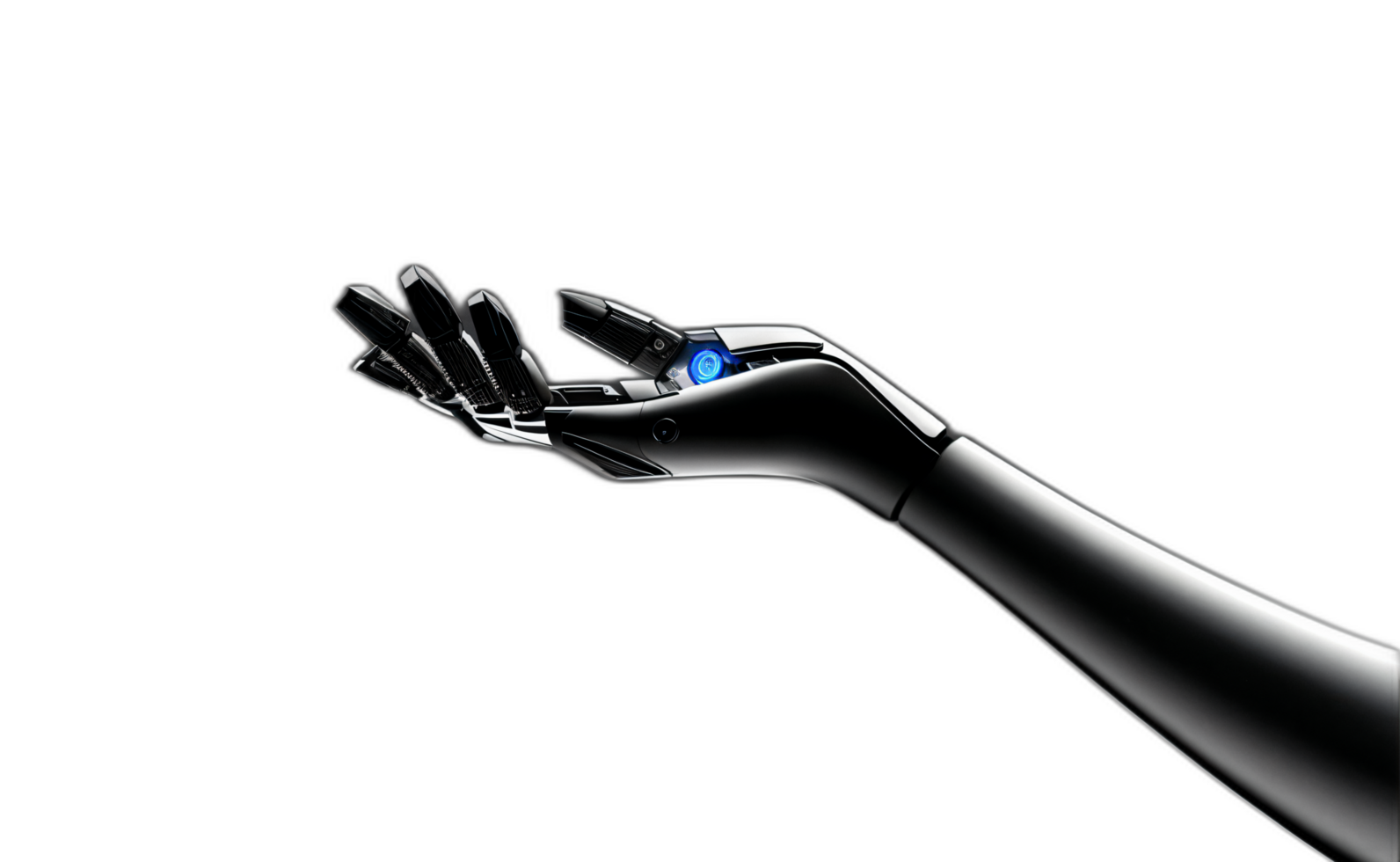 futuristico robot acciaio umano mano png