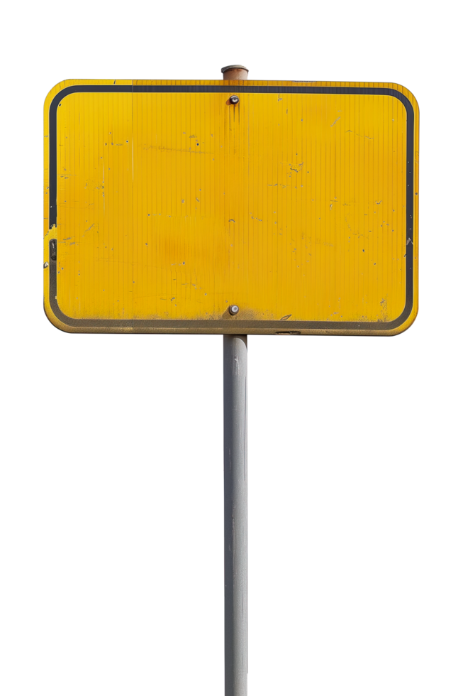 Yellow empty road sign cut out image png