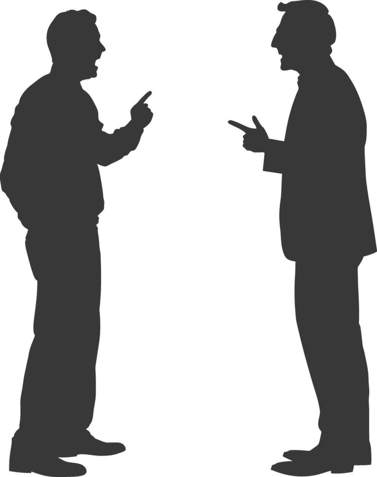 silhouette boss shouts at employee full body black color only vector