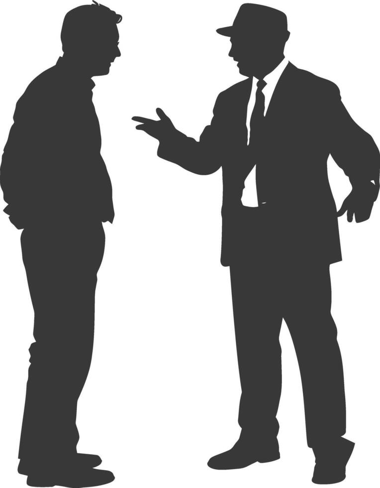 silhouette boss shouts at employee full body black color only vector