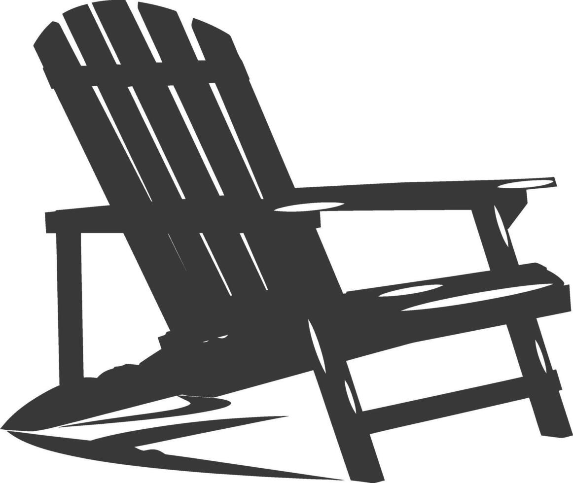 silhouette beach chair full black color only vector