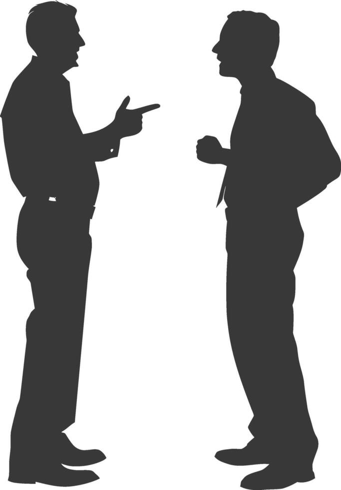 silhouette boss shouts at employee full body black color only vector