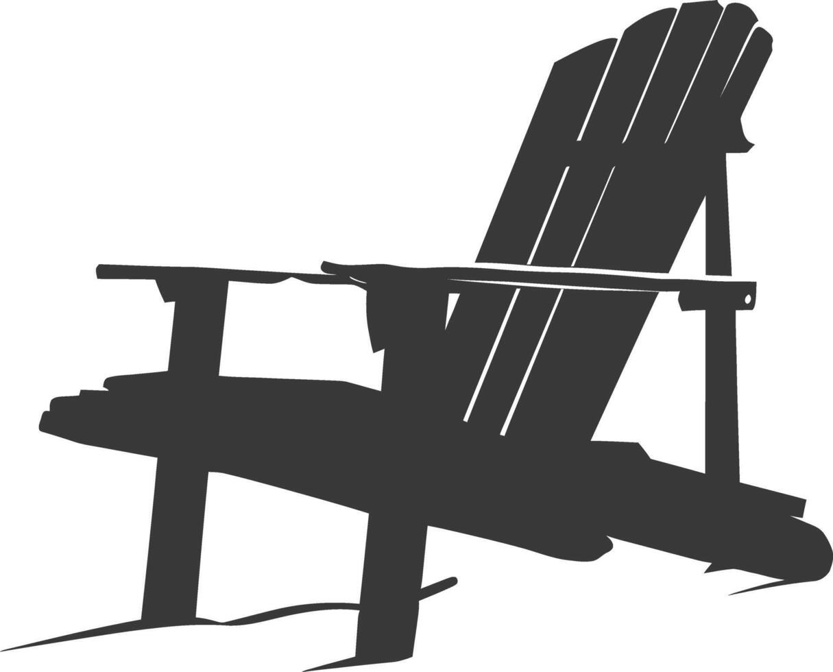 silhouette beach chair full black color only vector