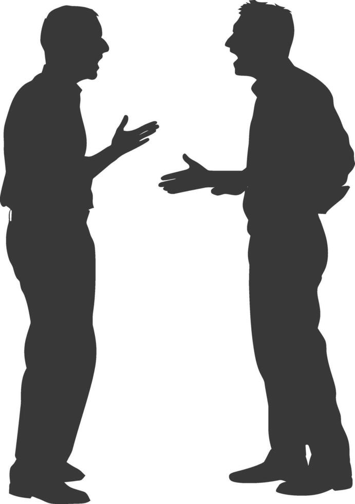 silhouette boss shouts at employee full body black color only vector