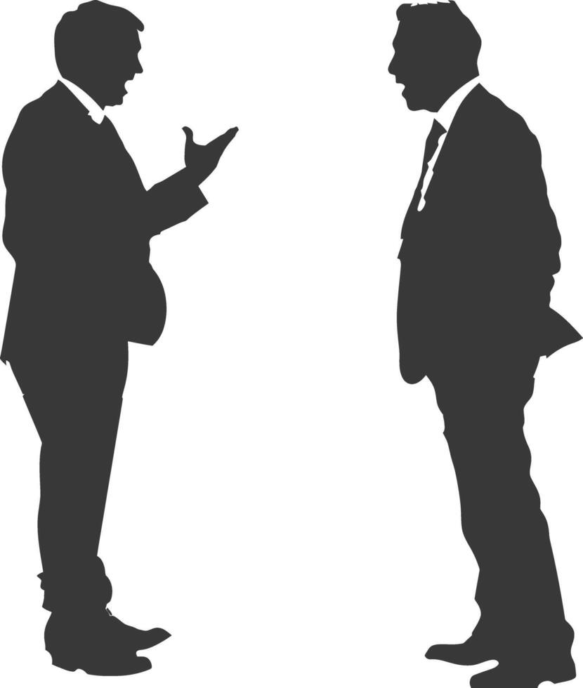 silhouette boss shouts at employee full body black color only vector