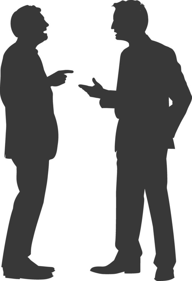 silhouette boss shouts at employee full body black color only vector