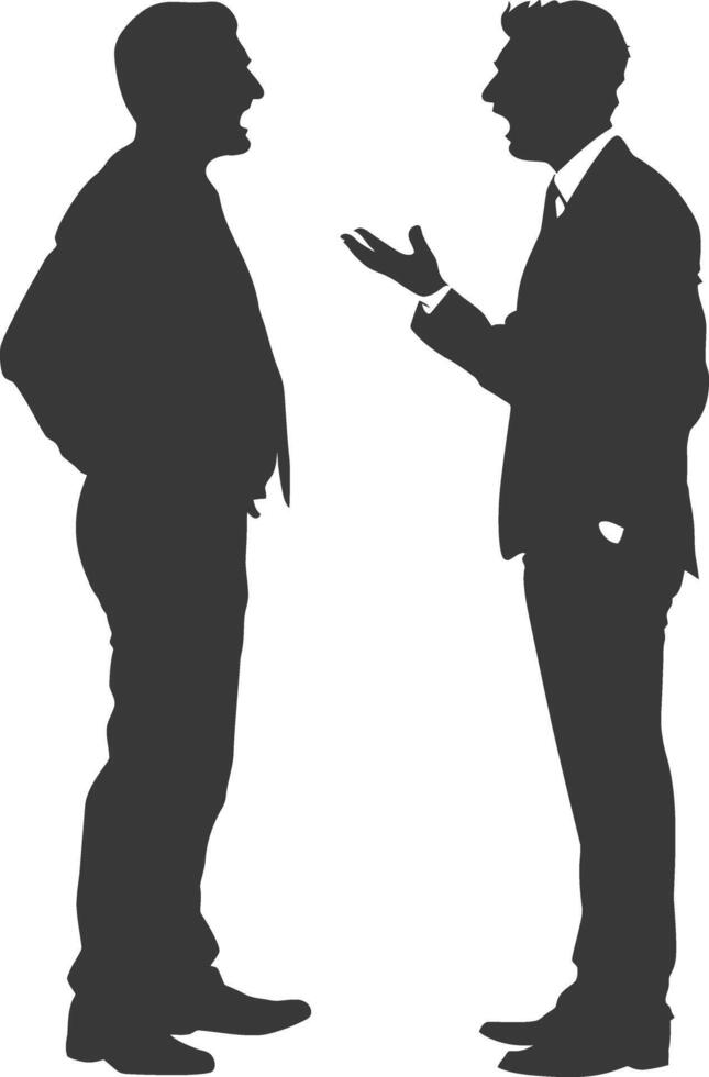 silhouette boss shouts at employee full body black color only vector