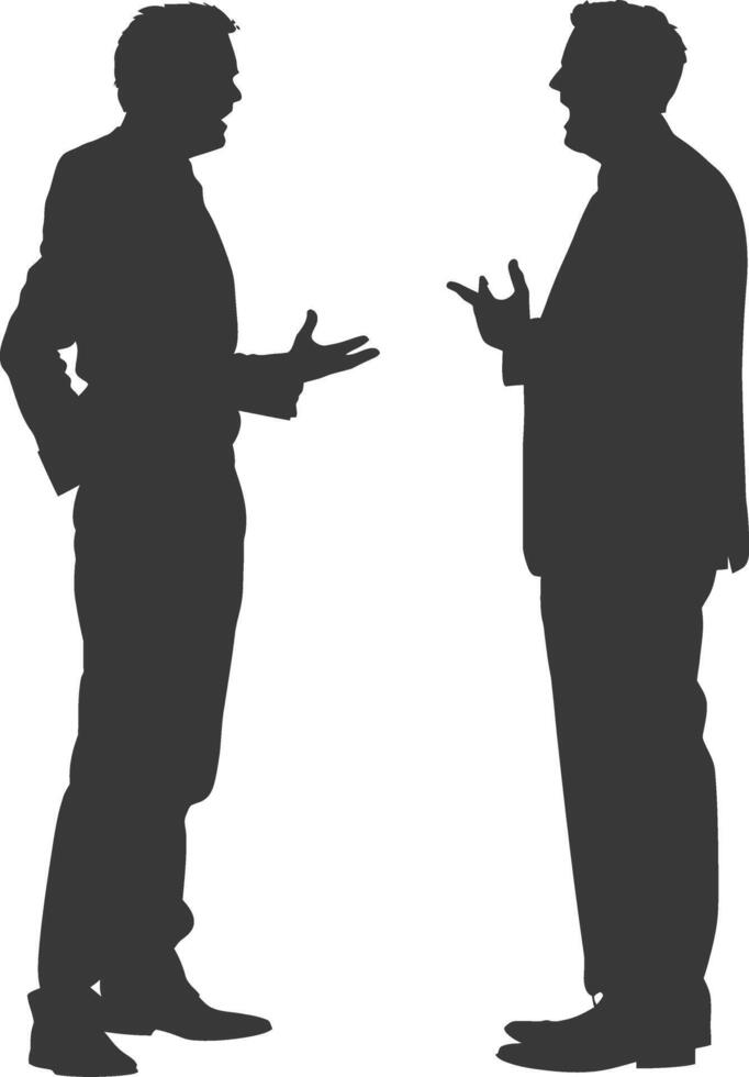 silhouette boss shouts at employee full body black color only vector