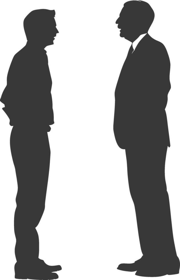 silhouette boss shouts at employee full body black color only vector