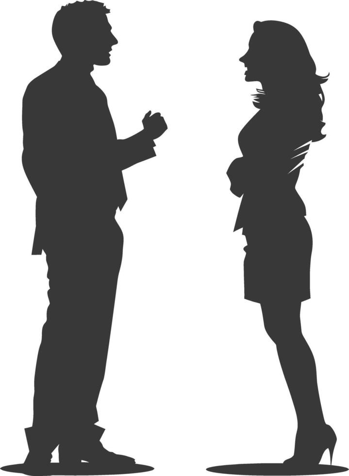 silhouette boss shouts at women employee full body black color only vector