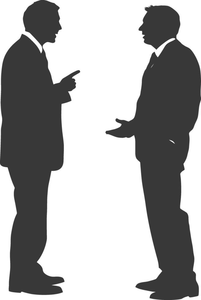 silhouette boss shouts at employee full body black color only vector