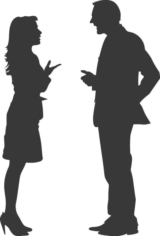 silhouette boss shouts at women employee full body black color only vector