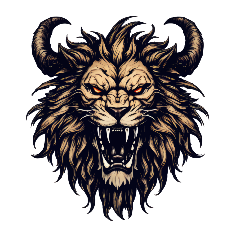 image of angry lion head png