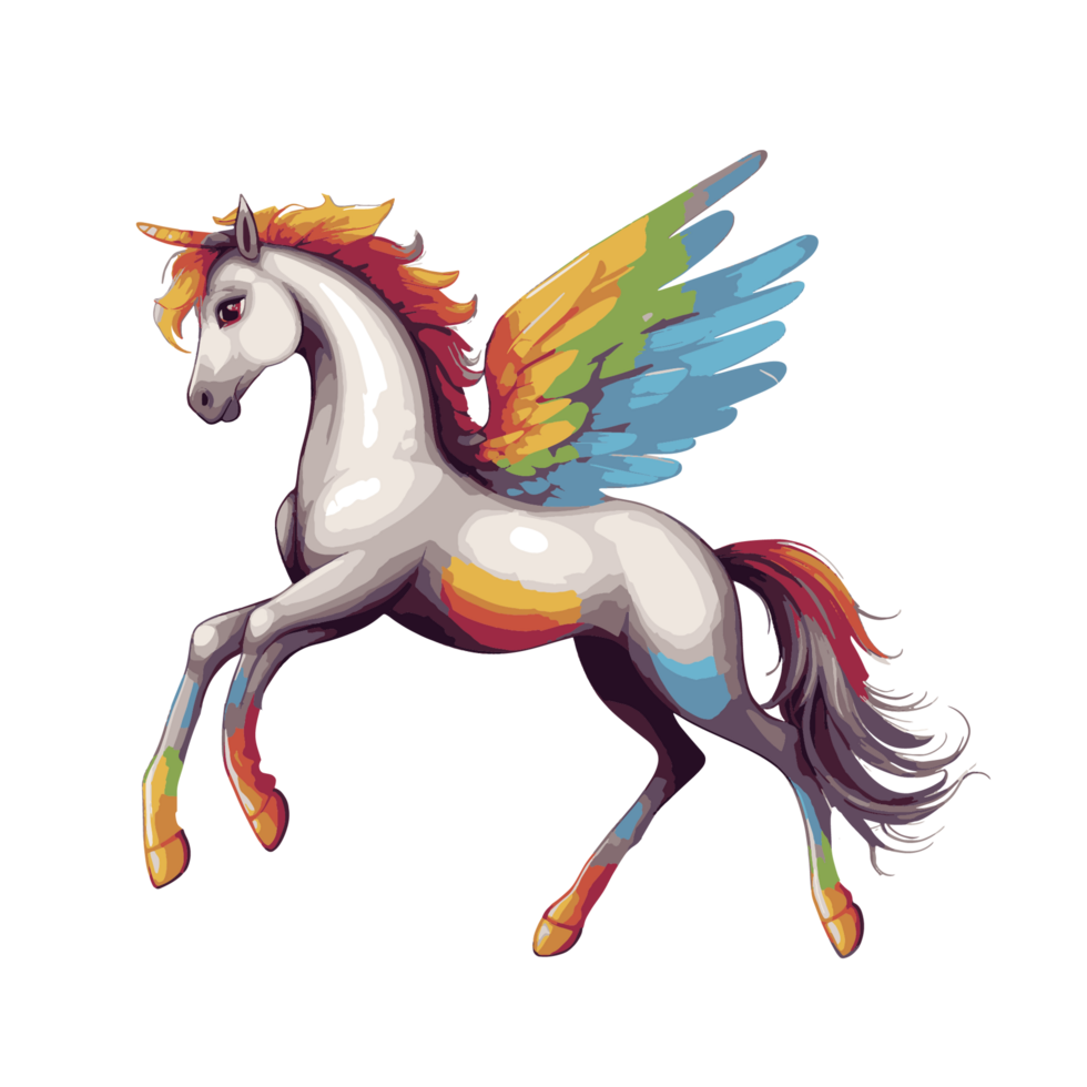 schattig regenboog paard beeld png