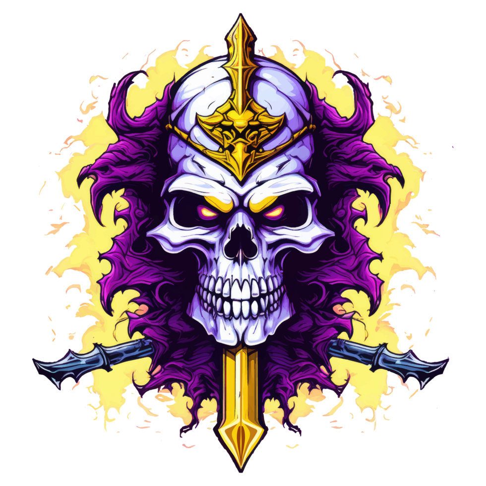 Demon skull illustration png