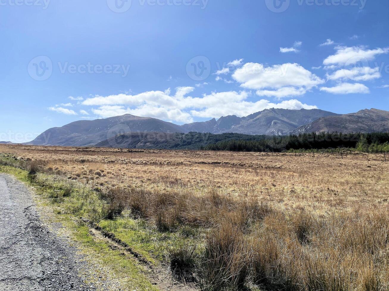 A view of the Isle of Arran in Scotland on a sunny day photo