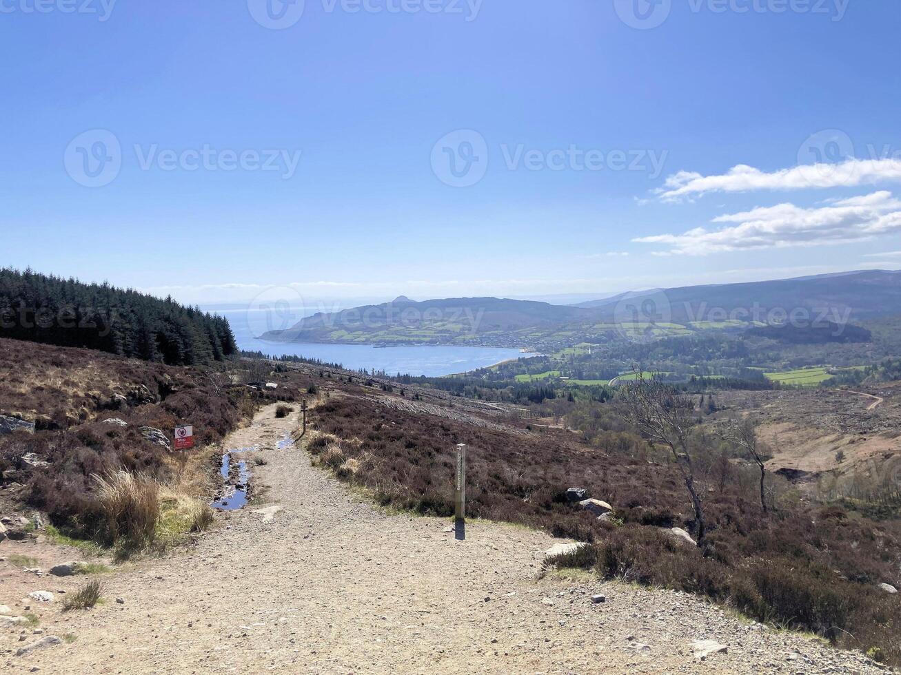 A view of the Isle of Arran in Scotland on a sunny day photo