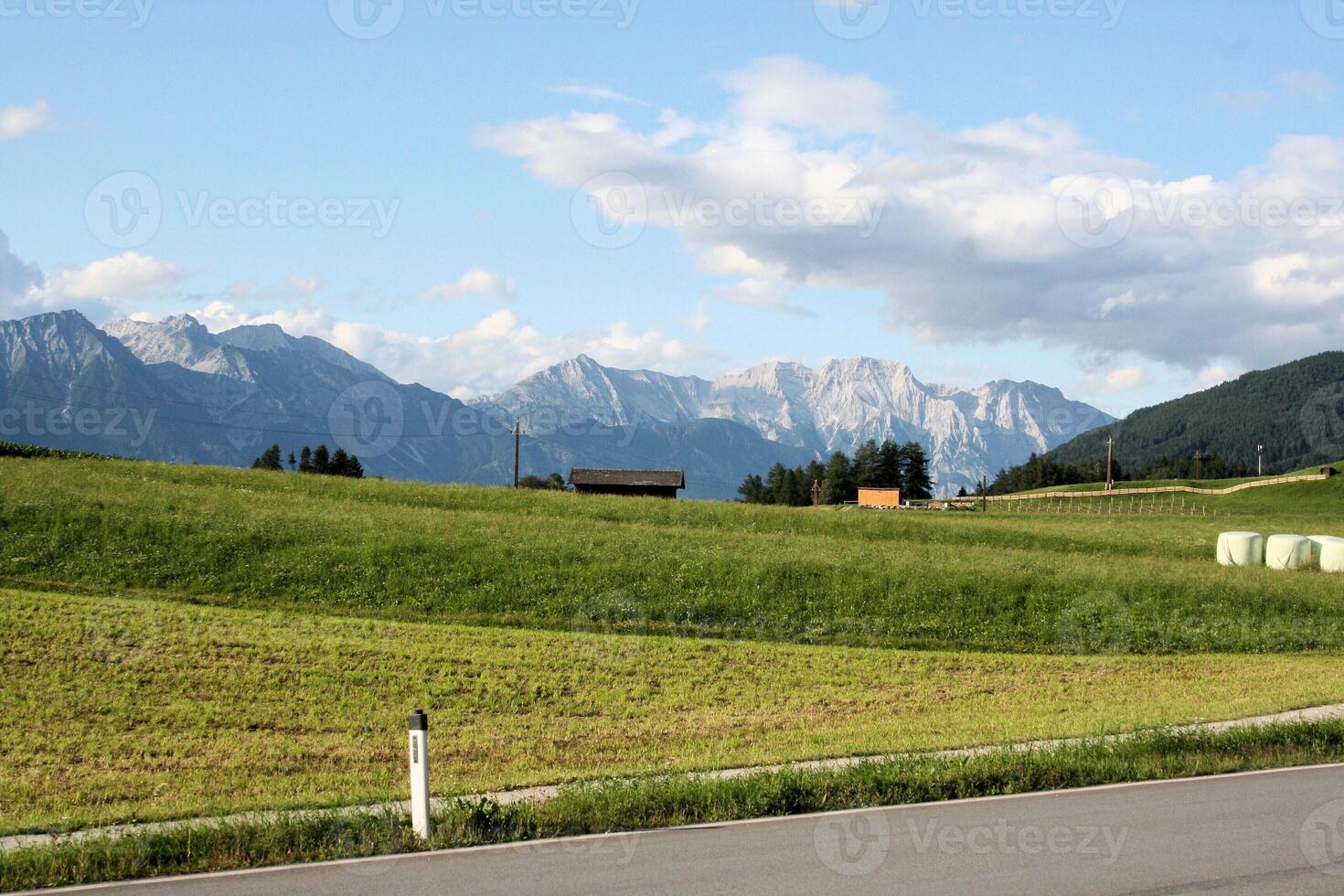 A view of the Austrian Mountains in the summer photo