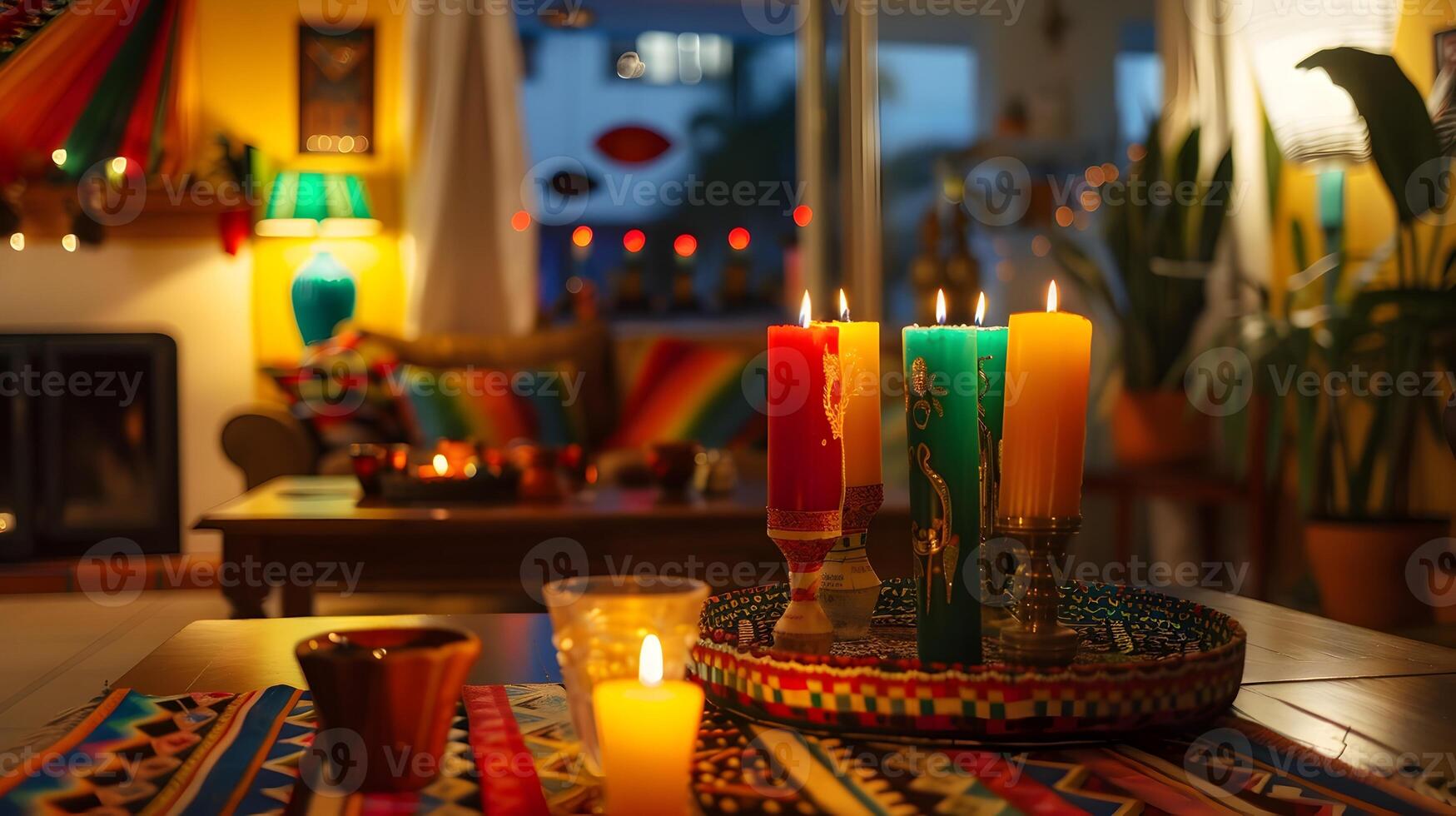 acogedor alumbrado por velas santuario un sereno oasis para atención plena, espiritualidad y cultural foto