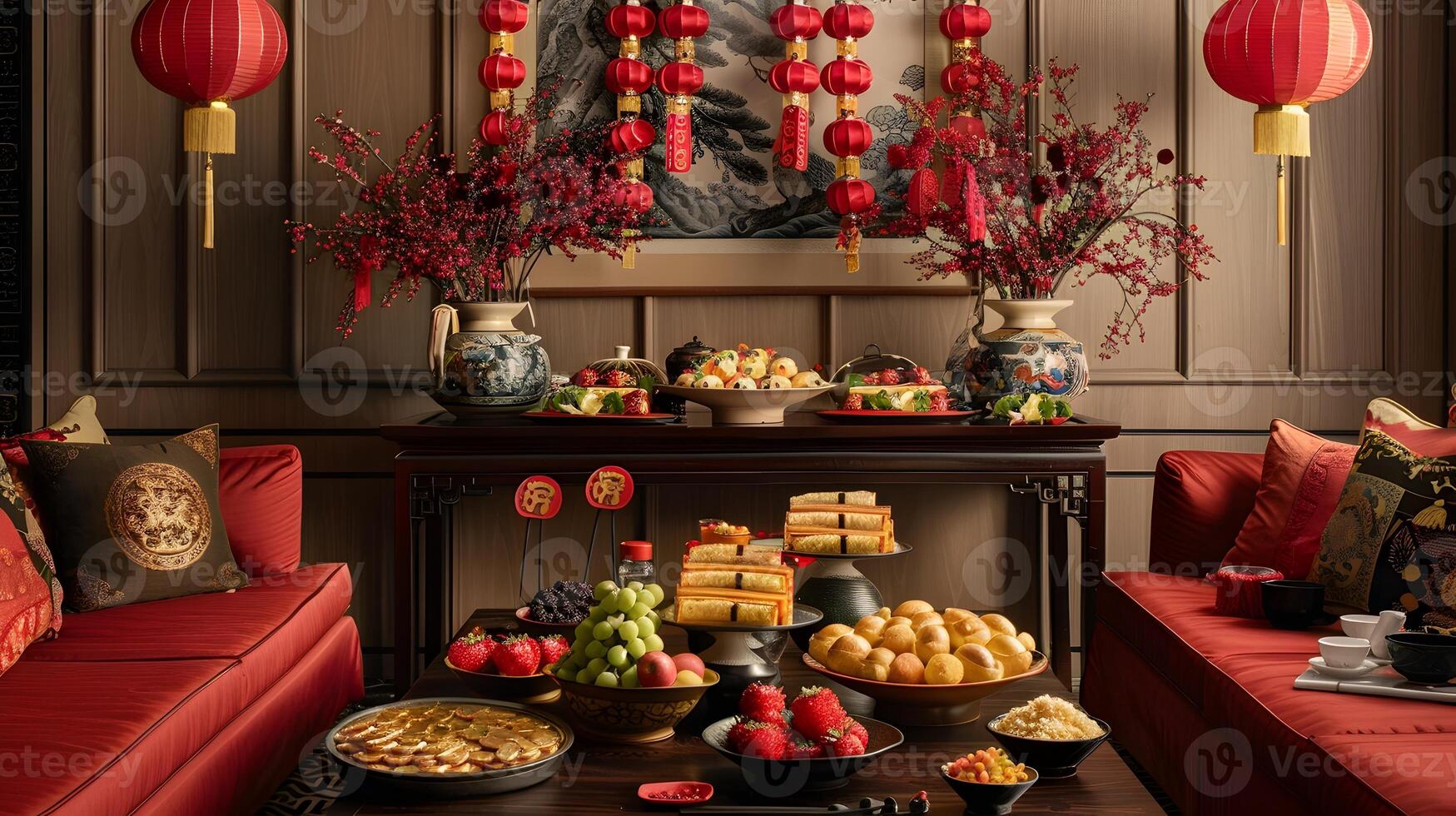 Cozy Chinese New Year with Festive and Traditional Delicacies photo