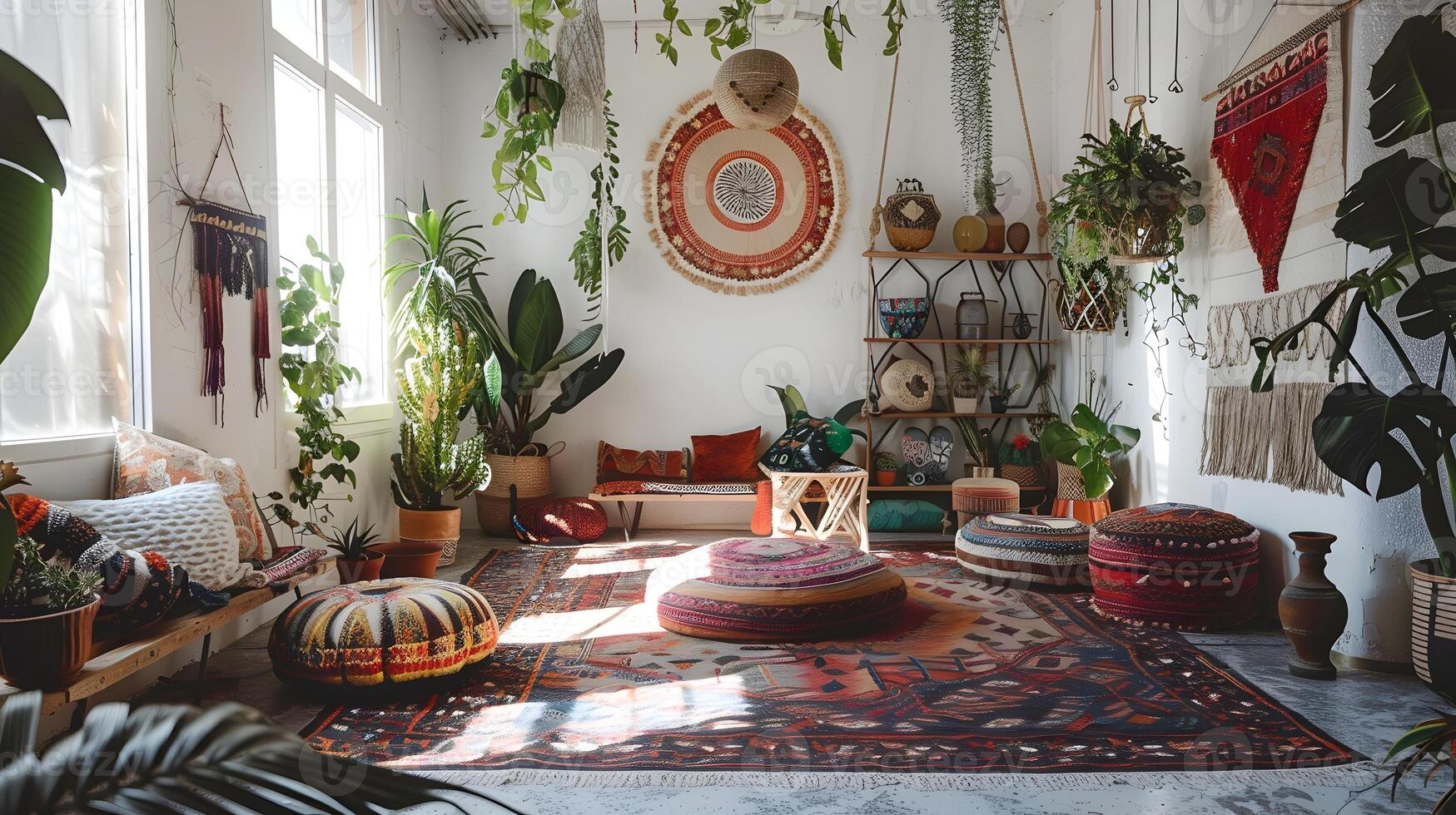 Vibrant and Eclectic Boho-Inspired Home Decor for a Cozy and Harmonious Living Space photo