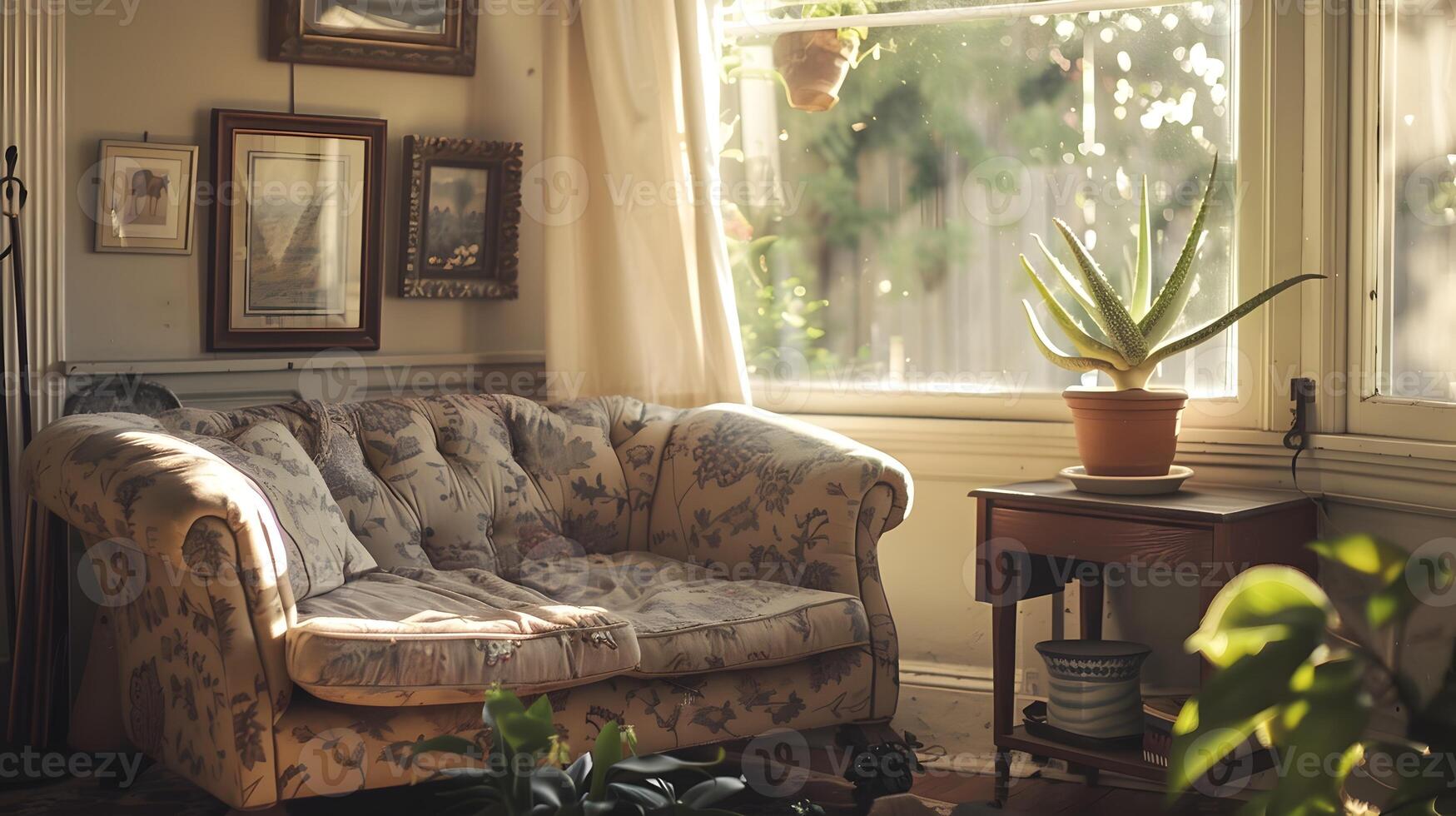 Cozy Vintage Abode with Sunlit Allure and Rustic Charm photo