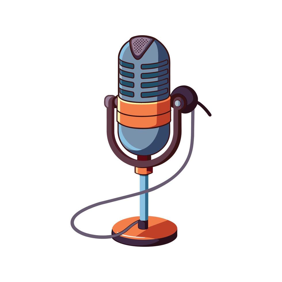 Stylish voice-recoding microphone vector