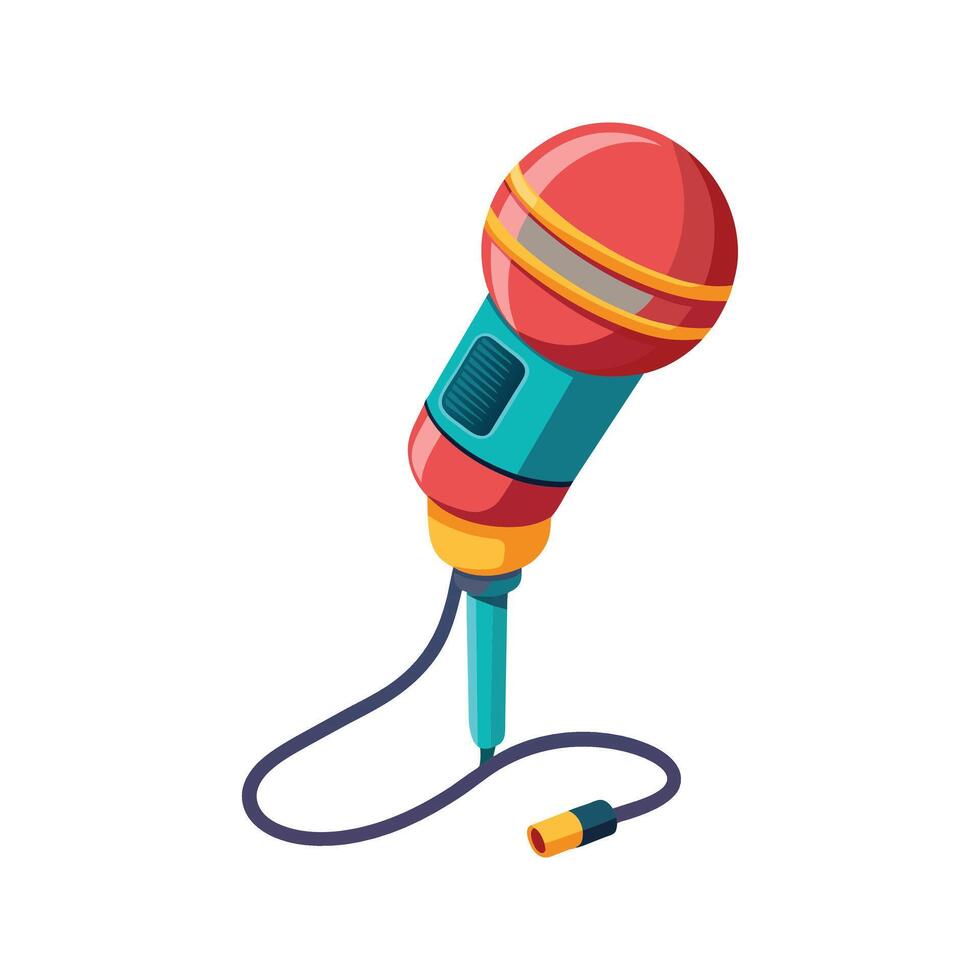 Stylish voice-recoding microphone vector