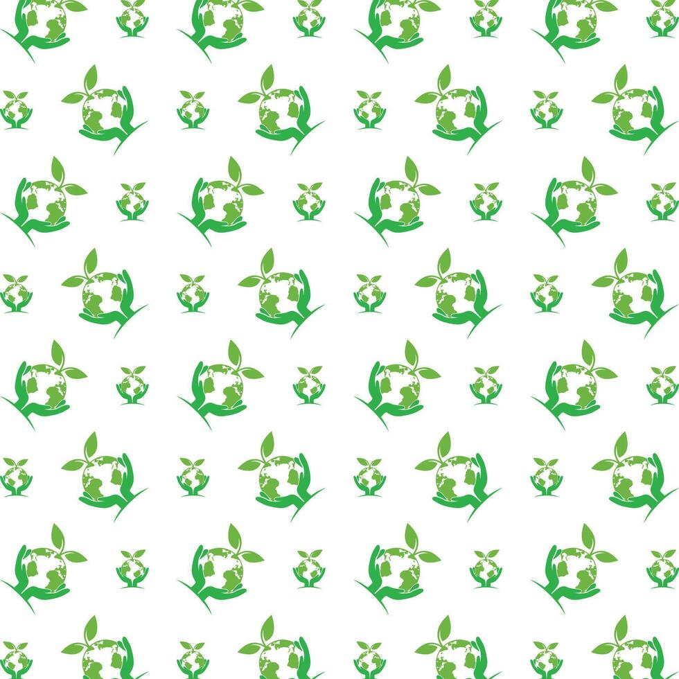 Save world striking trendy multicolor repeating pattern illustration background design vector