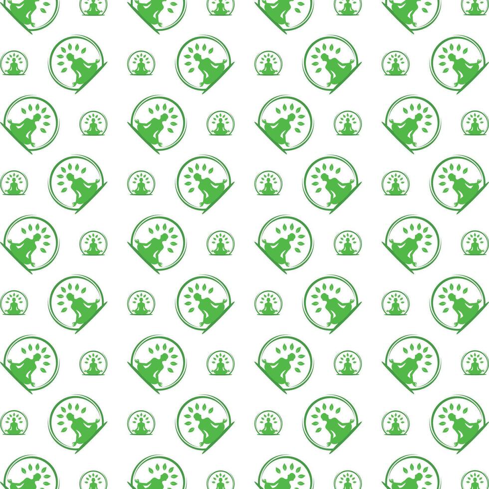 Nature yoga uncommon trendy multicolor repeating pattern illustration background design vector