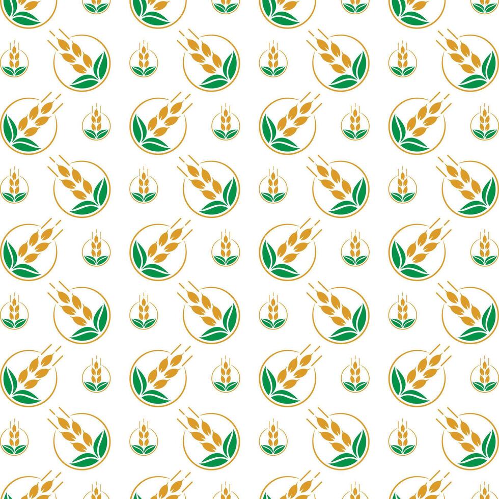 Wheat farm wondrous trendy multicolor repeating pattern illustration background design vector