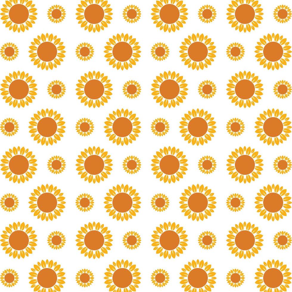 Nature sunflower striking trendy multicolor repeating pattern illustration background design vector