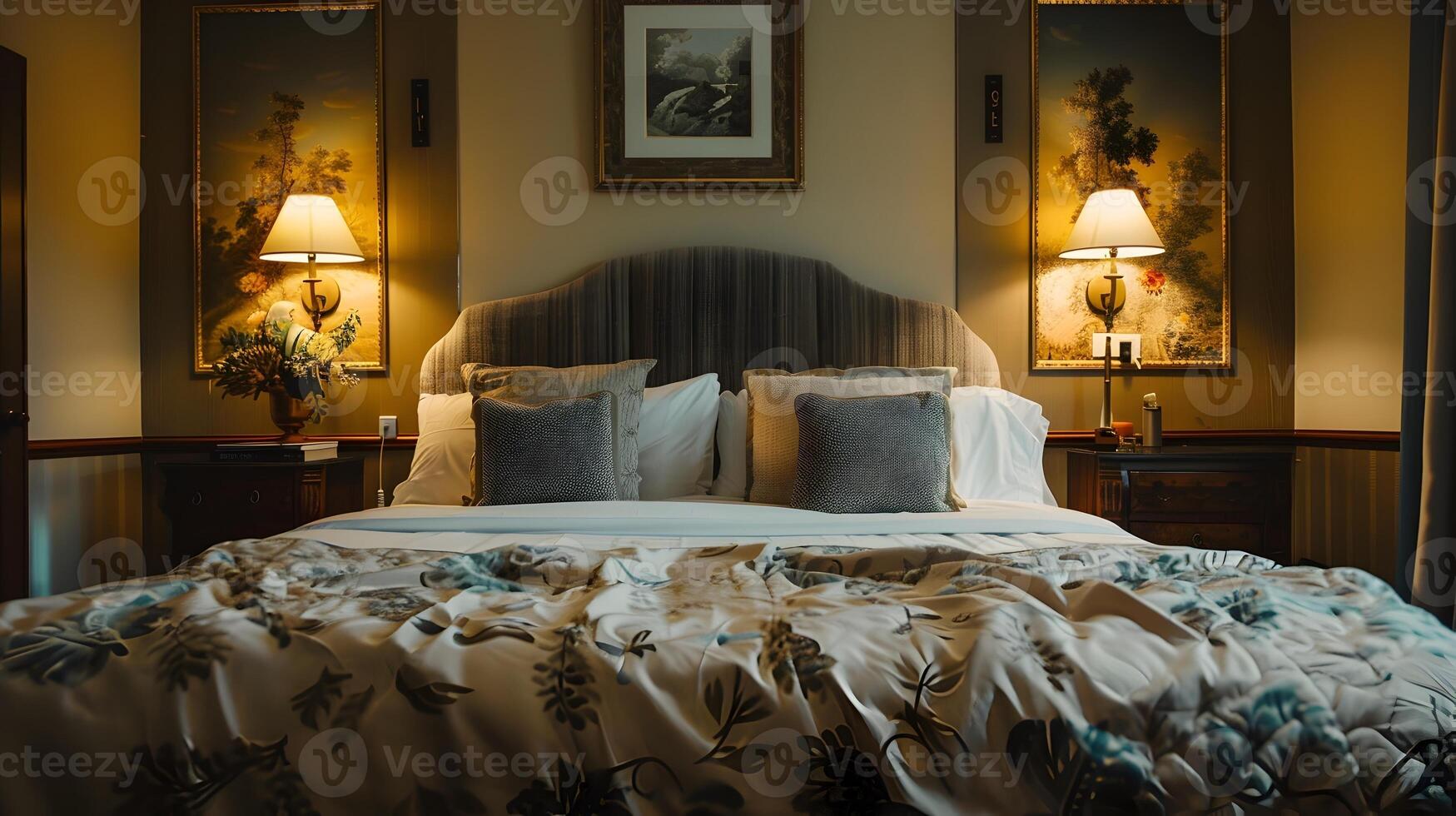 Elegant Bedroom Oasis Exuding Luxury and Restful Sleep photo