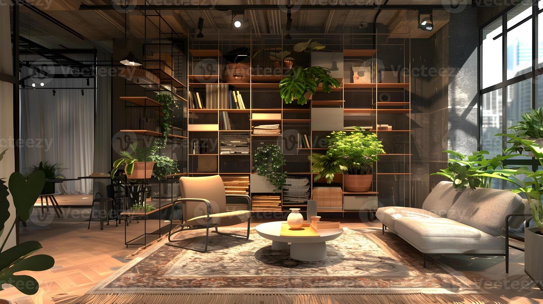 Awaken Your Senses in This Industrial-Style Living Space Boasting a Flourishing Urban Jungle and Scandinavian Design photo