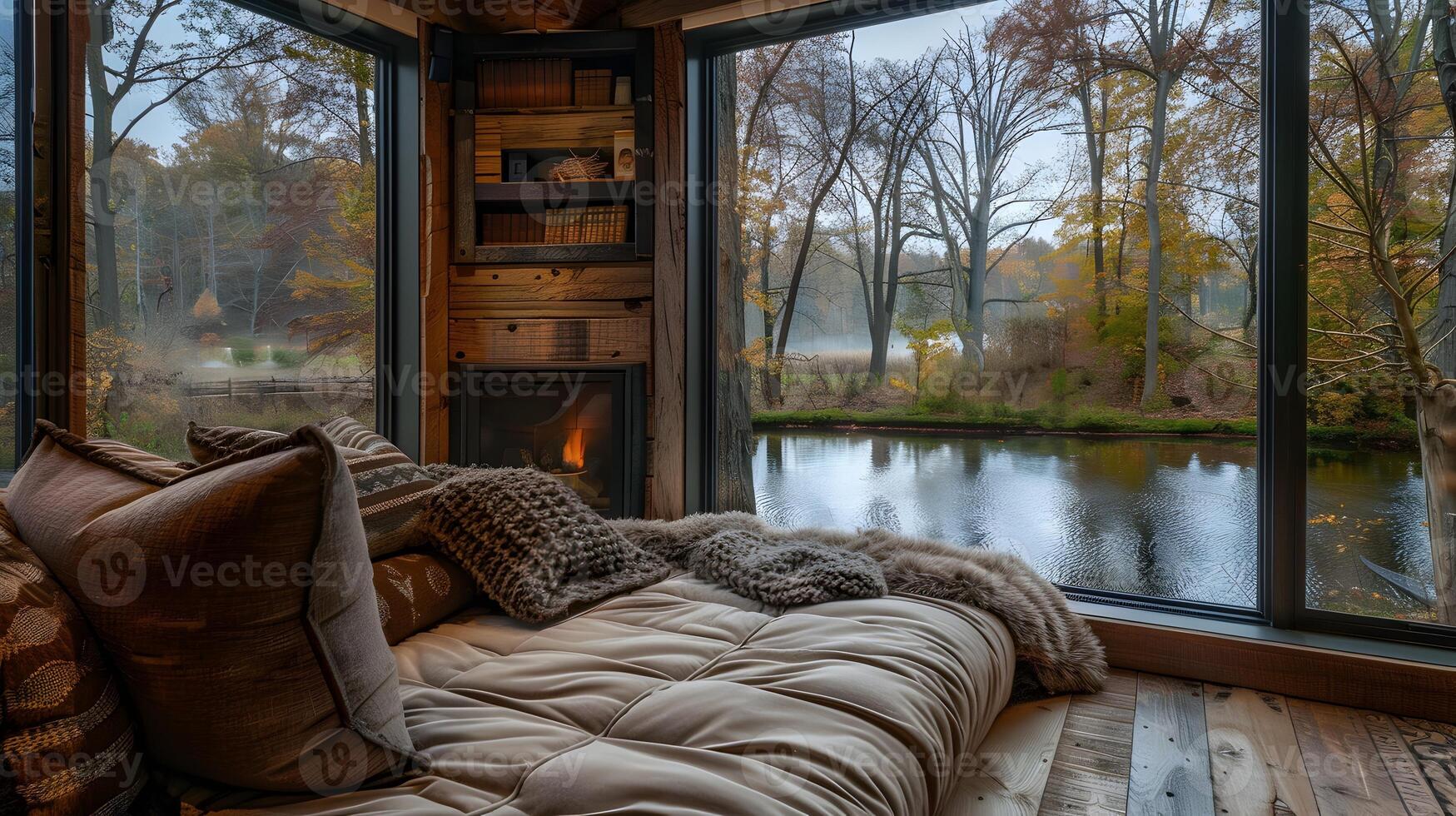 Tranquil Reading Nook Serene Solitude Amidst Natures Calm photo