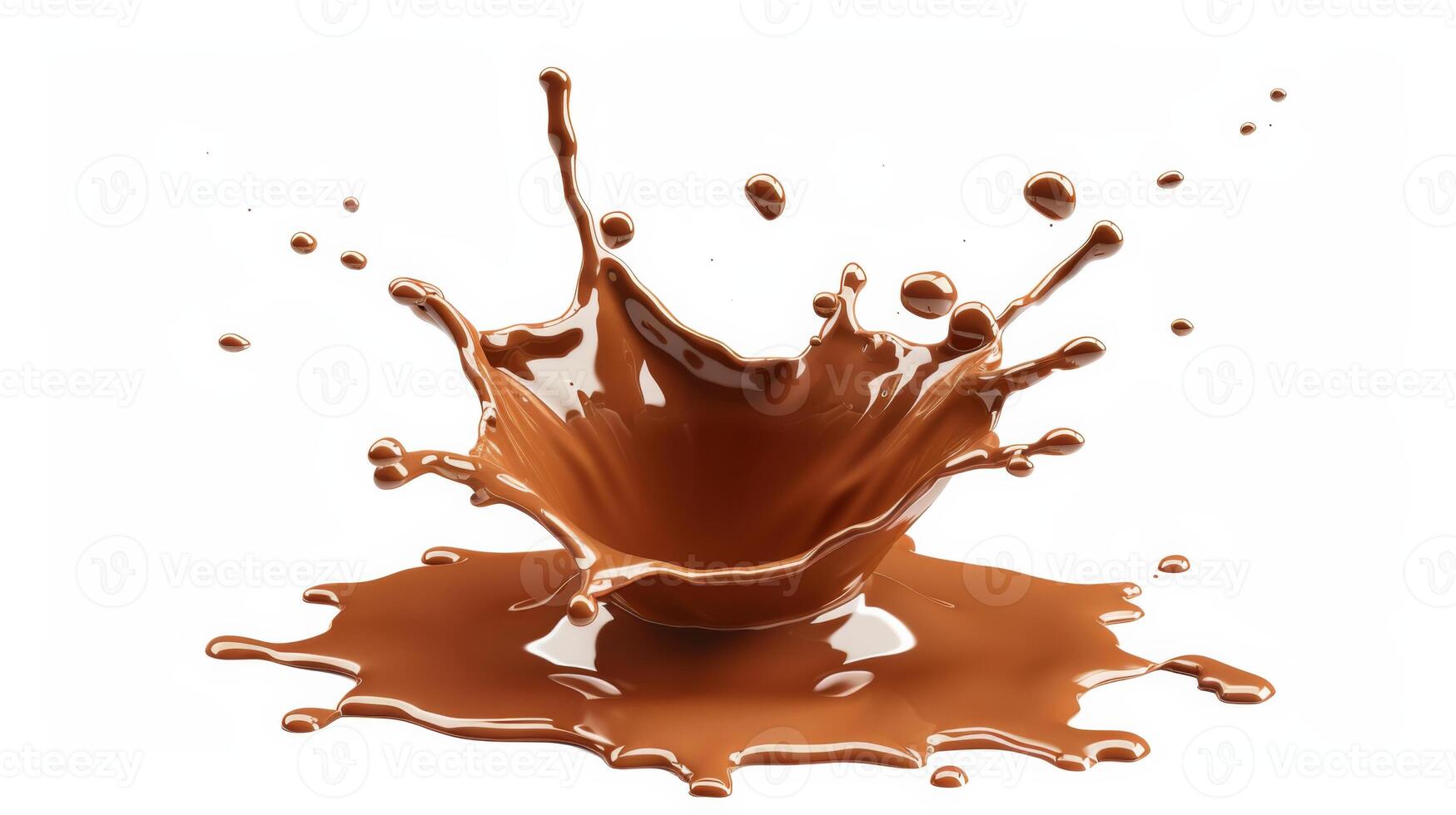 Dynamic Chocolate Splash on White Background photo