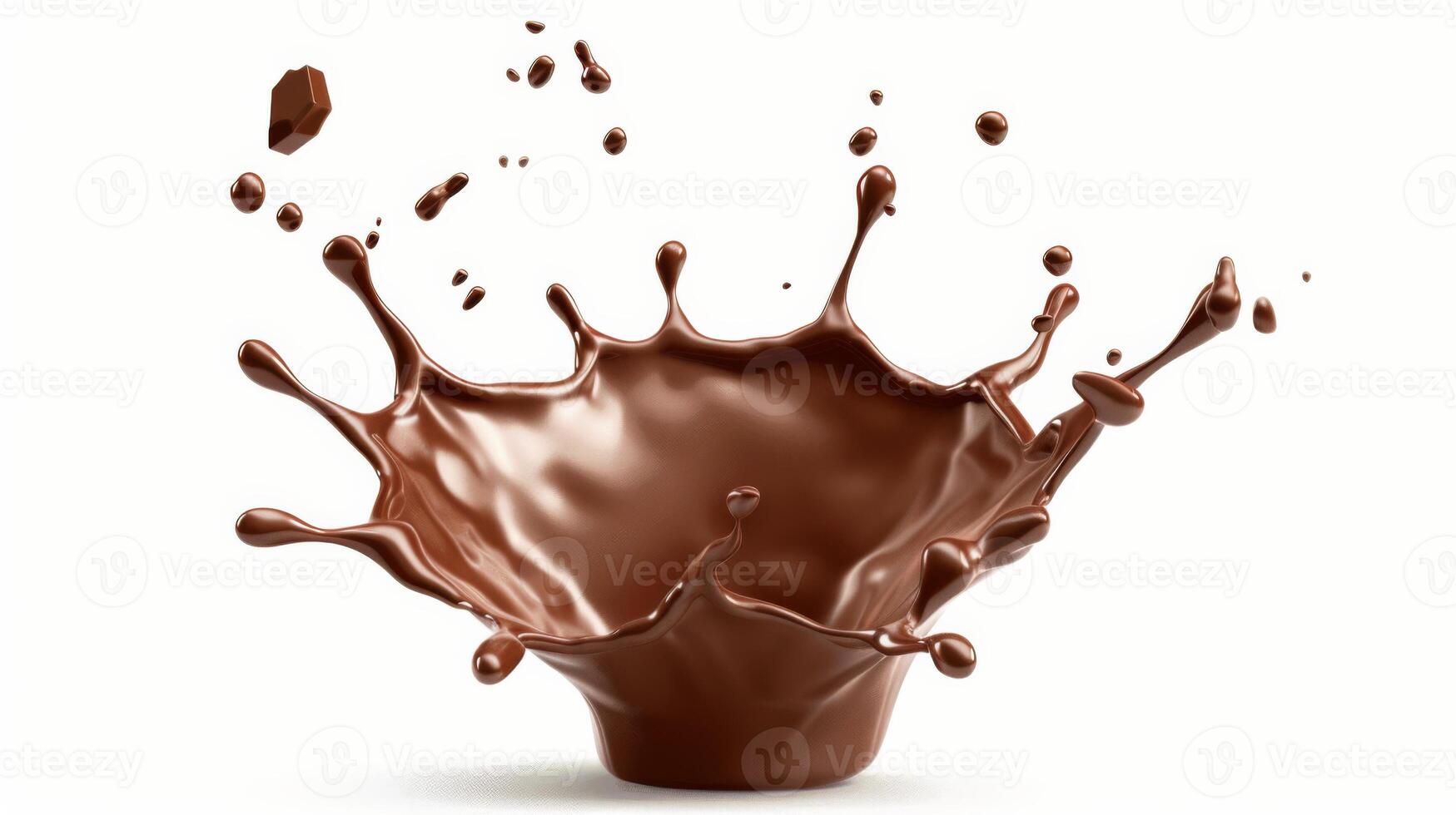 Dynamic Chocolate Splash on White Background photo