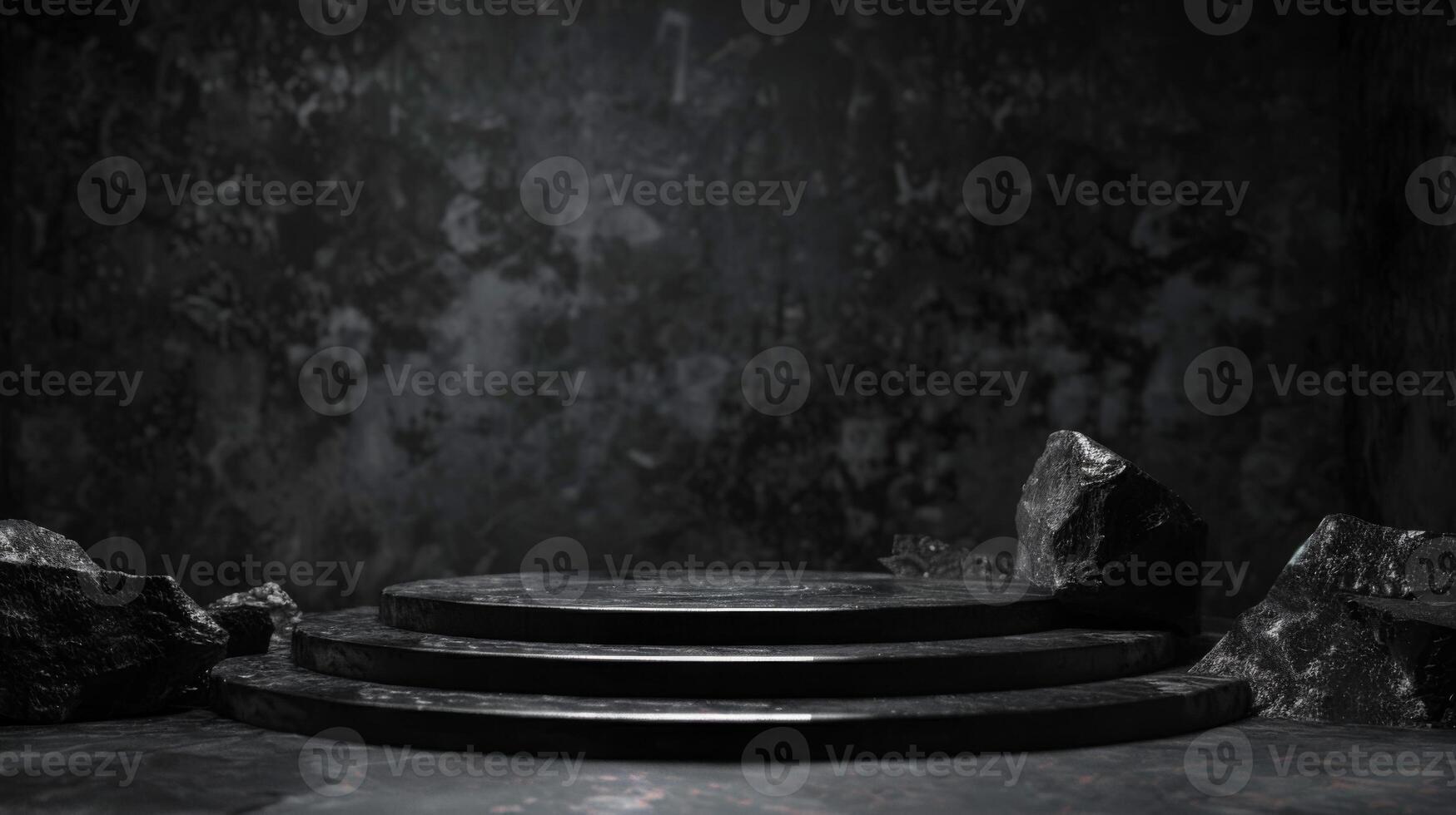 Minimalist Black Rock Podium product display photo