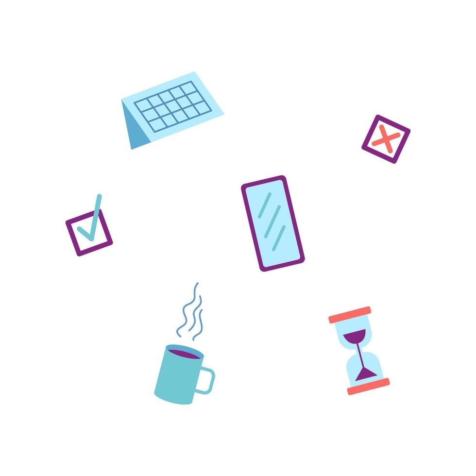 Cartoon Color Do List Concept Element Set Floating Around. vector