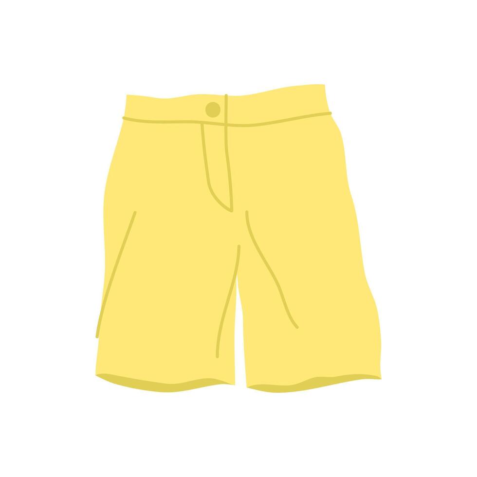 Cartoon Clothes Male Yellow Shorts. vector