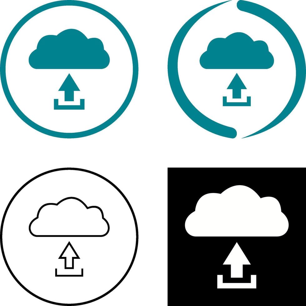 único subir a nube icono diseño vector