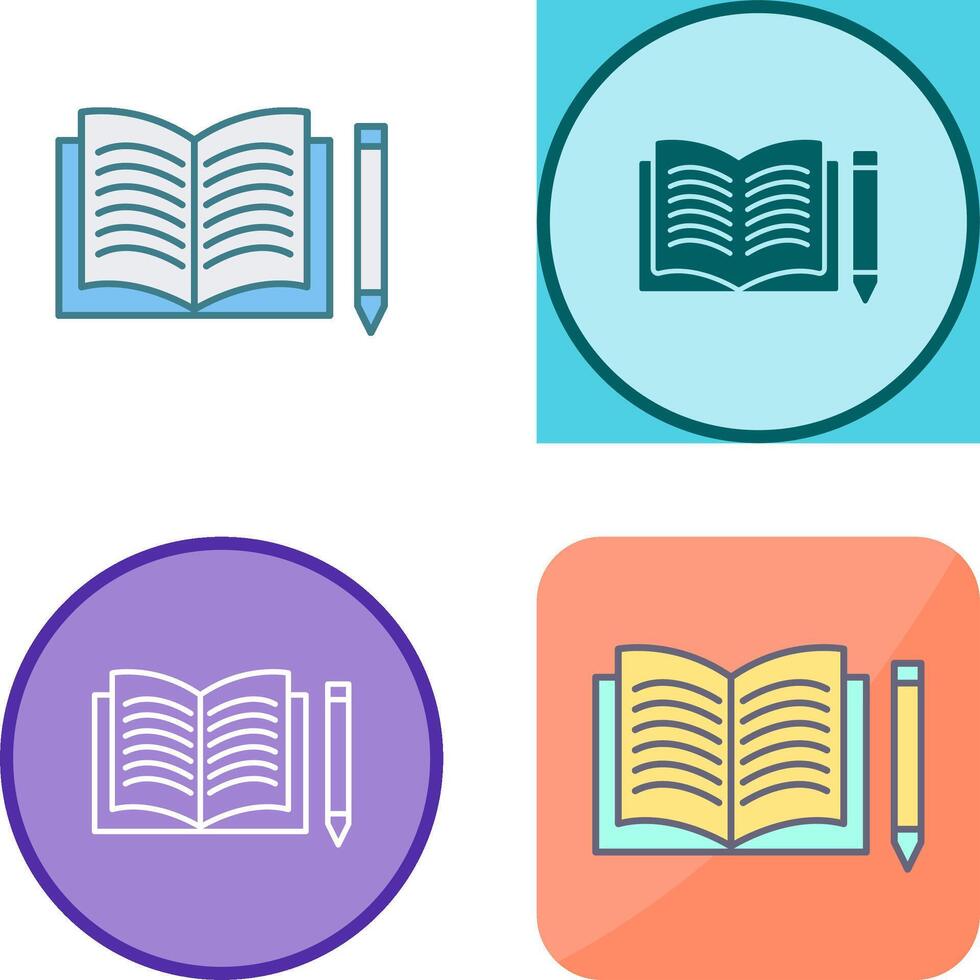 Unique Pencil and Book Icon Design vector