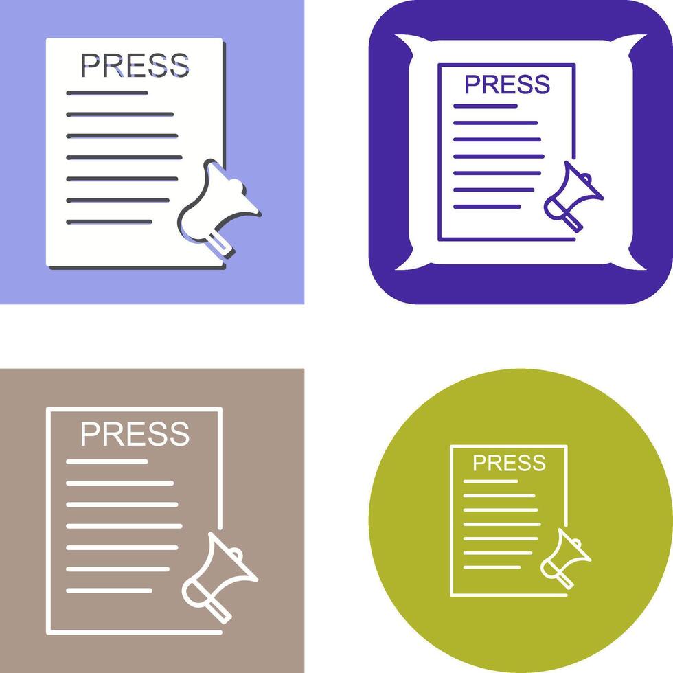 Unique Press Releases Icon Design vector
