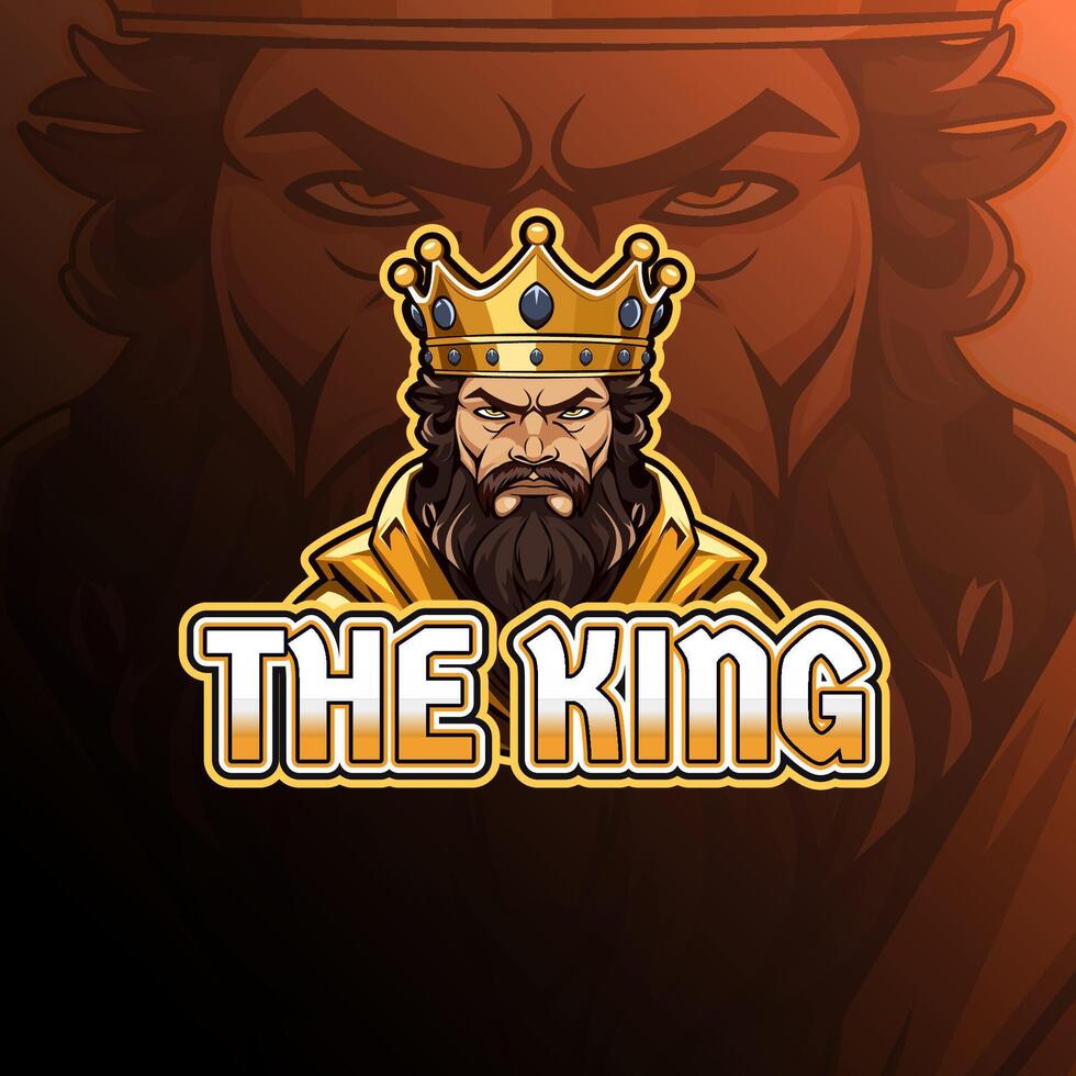 The king mascot logo design for badge, emblem, esport and t-shirt printing vector