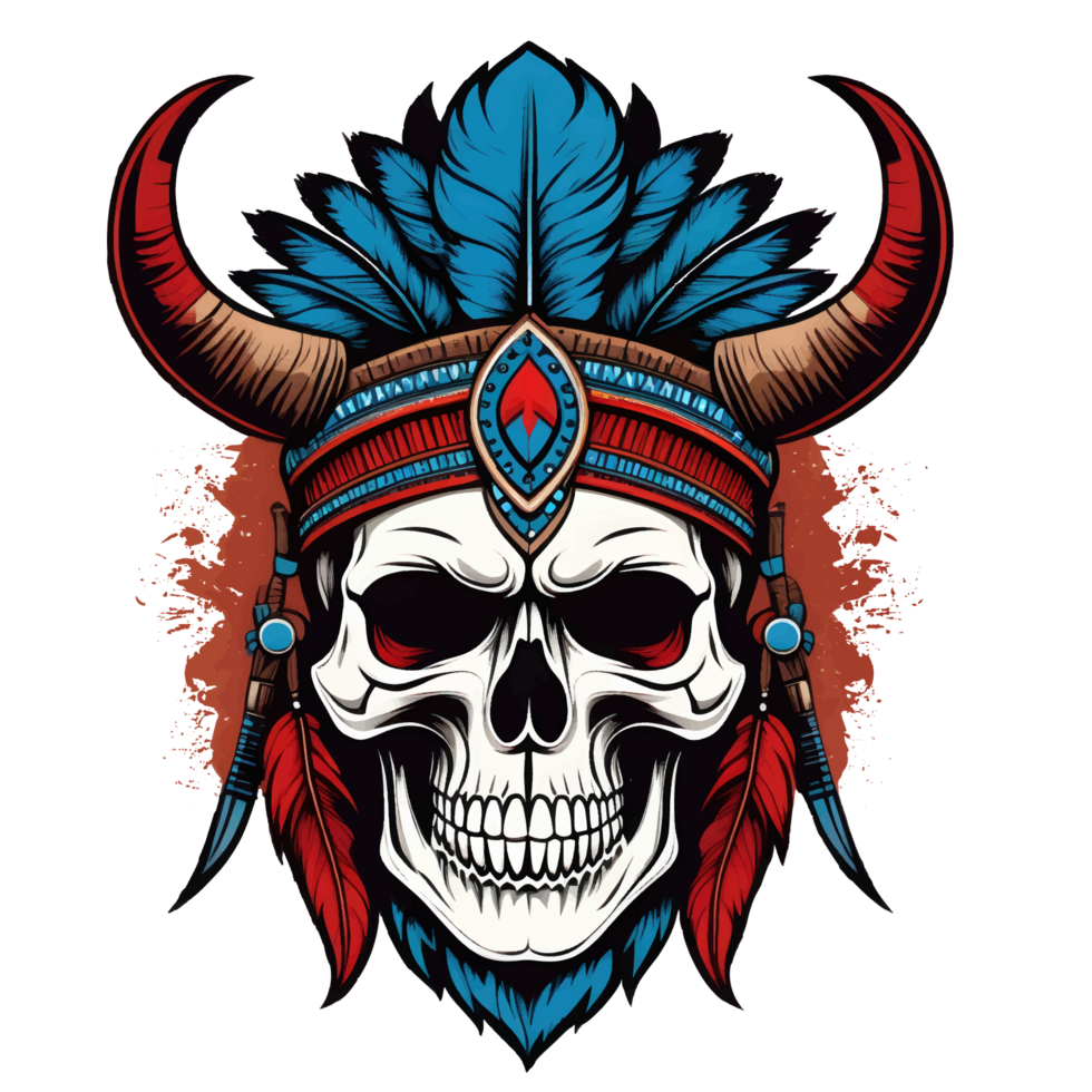 Indian devil skull illustration png