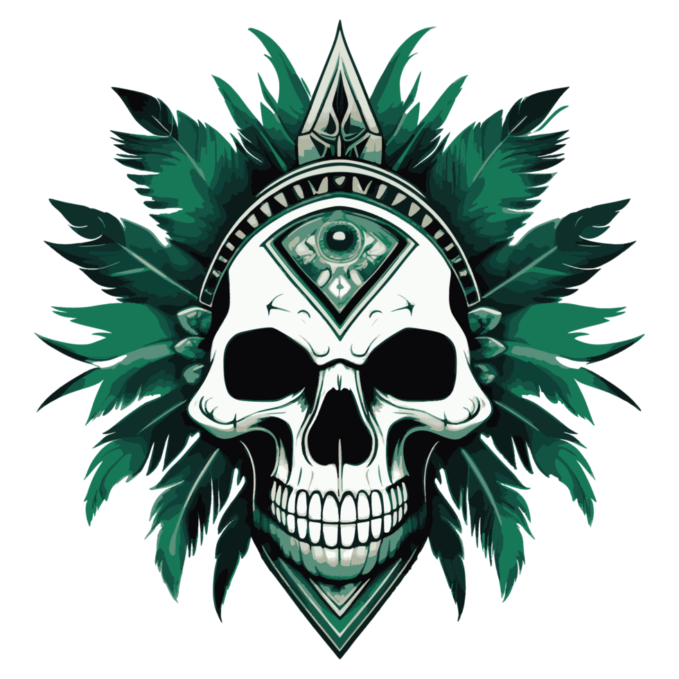 Indian devil skull illustration png