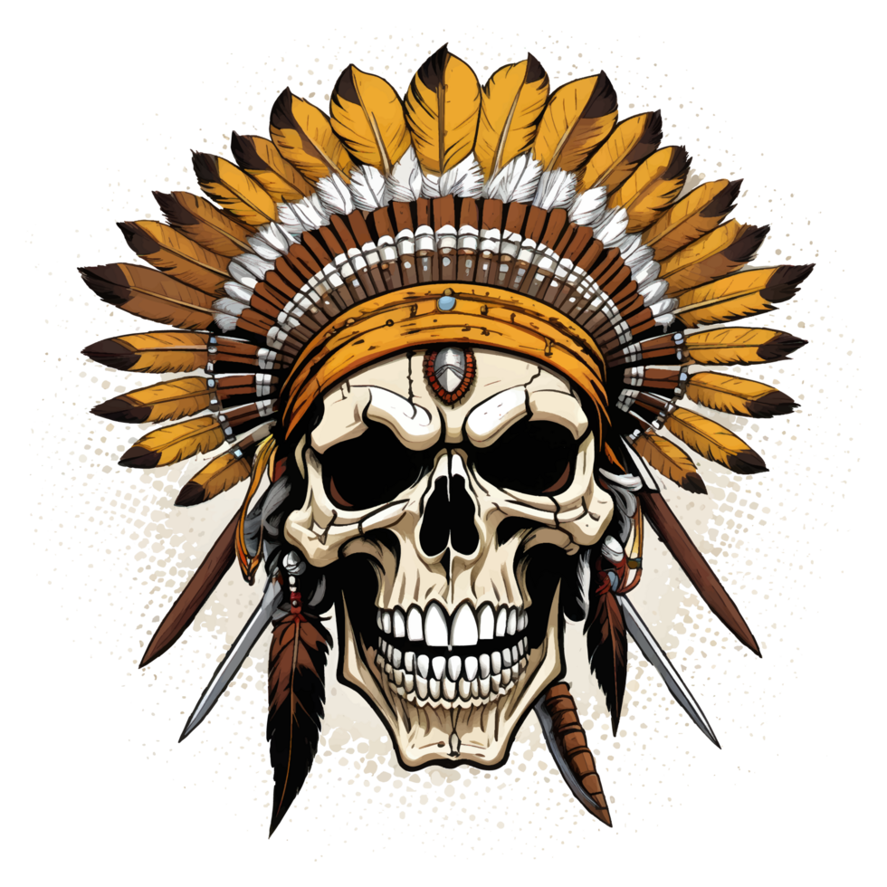 Indian devil skull illustration png