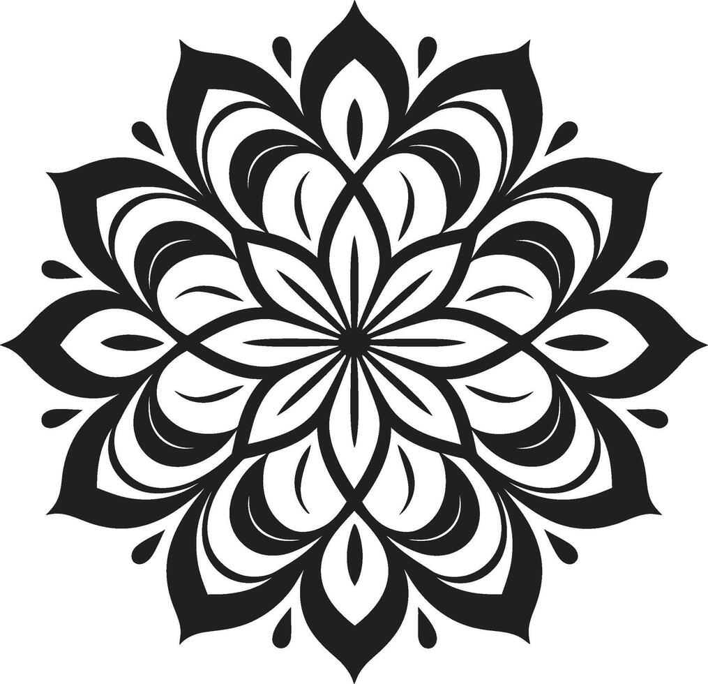 Infinite Serenity Monochrome Emblem Depicting Mandala in Spiritual Spirals Elegant Black with Mandala in vector